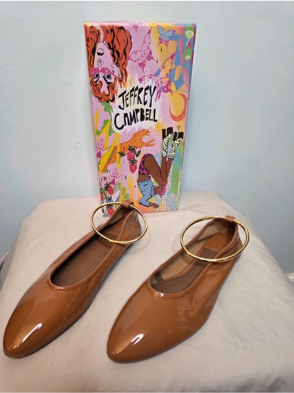 Jeffrey Campbell Tippy Bracelet Ballet Flats in Brown 8.5 New